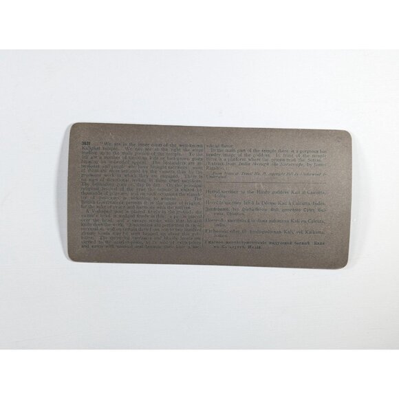 Set of 3 Antique Stereoview cards of India, Goat sacrifice, Hindu Cows, - Picture 7 of 9